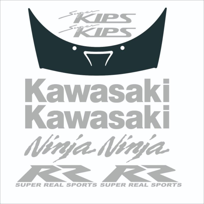 striping stiker ninja rr old silver