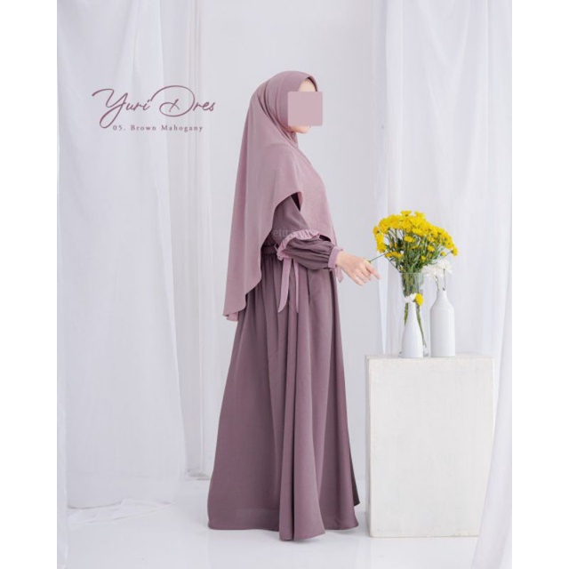 TERBARU Yuri dress | By Etuzi Hijab ORI | gamis polos syar'i tali samping busui friendly gamis murah