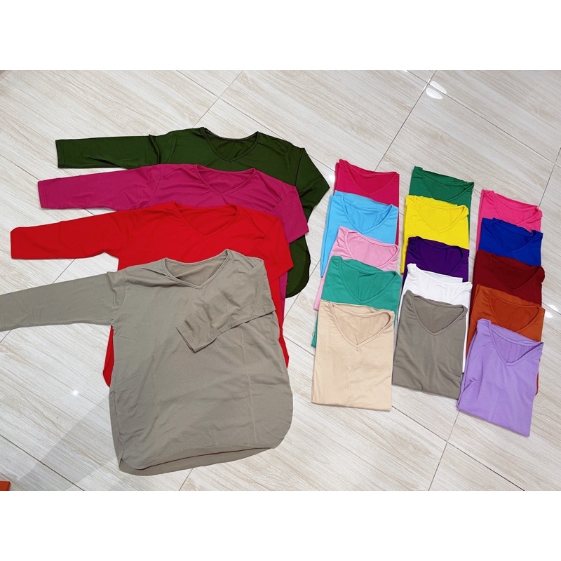 VNECK SLIT TANGAN 7PER8/KAOS SPLIT TANGAN 7PER8