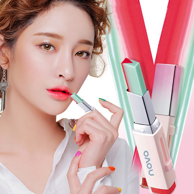 Gratis Ongkir READY STOCK Novo 2-color v shape lipstick not blooming anti-sweat lip lasting