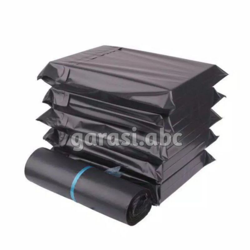 Plastik Packing Polymailer HD Hitam 17x30cm Polymer Polimer Paking Online Shop Amplop Perekat Olshop Lem Kuat Tebal