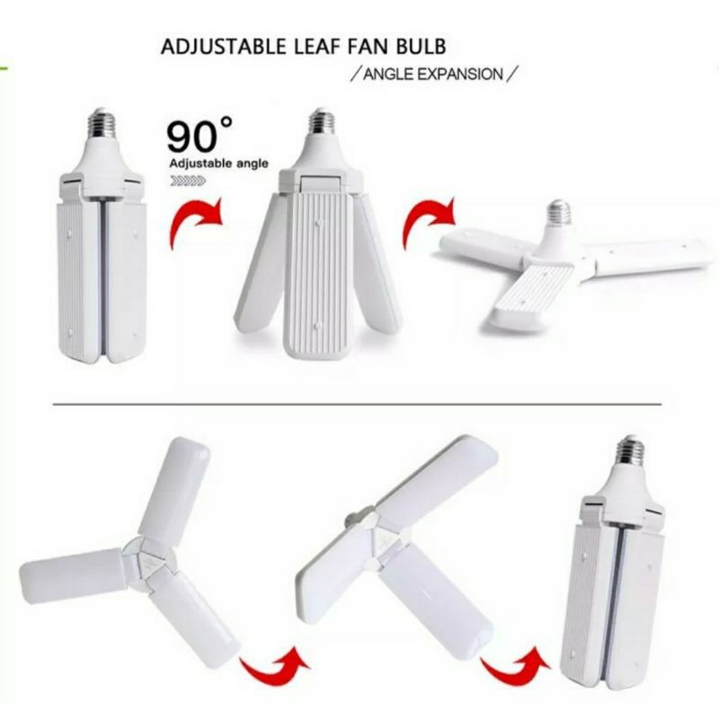 333 - lampu bohlam led model kipas 3 baling 45w led fan light bulb / lampu model kipas