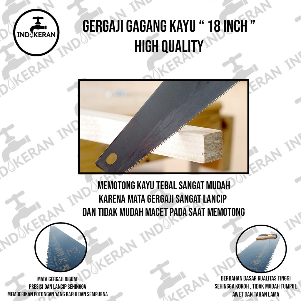 INDOKERAN - Gergaji Kayu - 18 Inch - High Quality