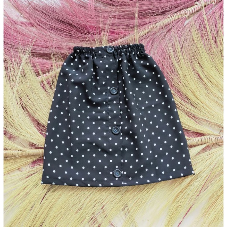 ROK ANAK MINI KANCING POLKADOT 1- 4 Thn