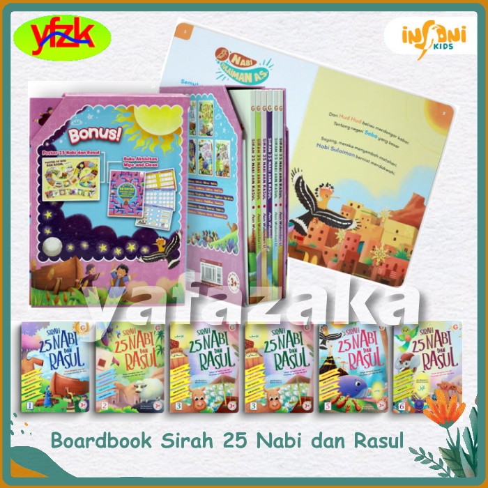 Boardbook Seri Sirah 25 Nabi dan Rasul 1 Set - Paket Edukasi Sejarah Nabi-nabi Untuk Balita - Board 