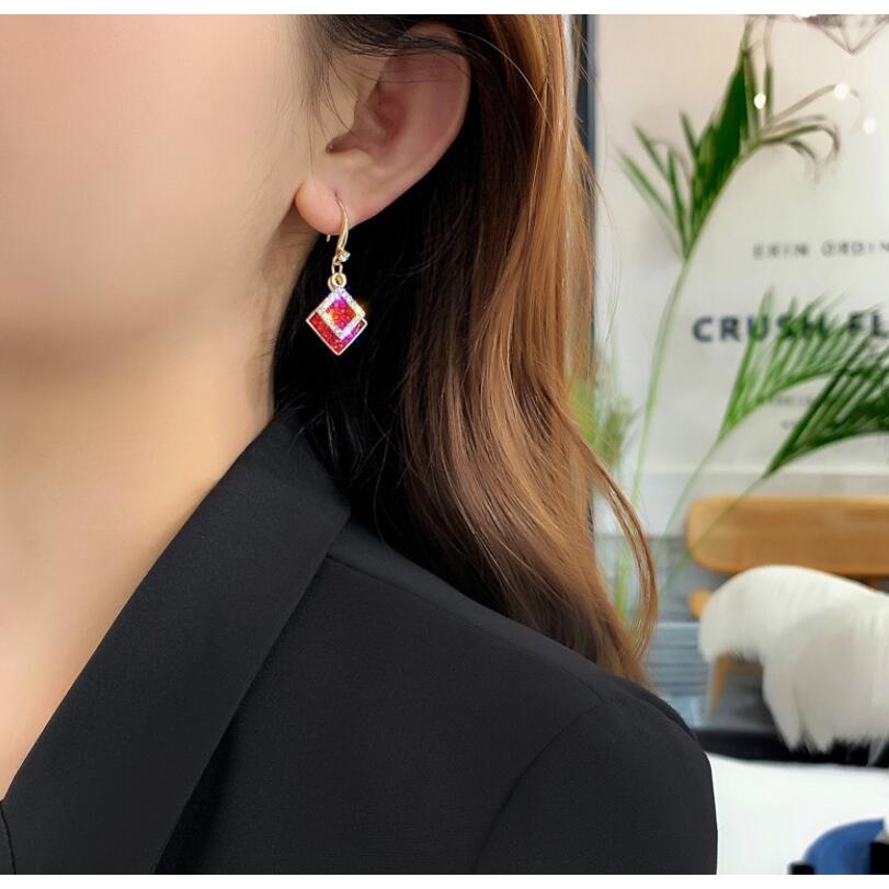 925 jarum perak 2020 baru trendi merah anting-anting modis earbud modis semua yang sesuai dengan onl