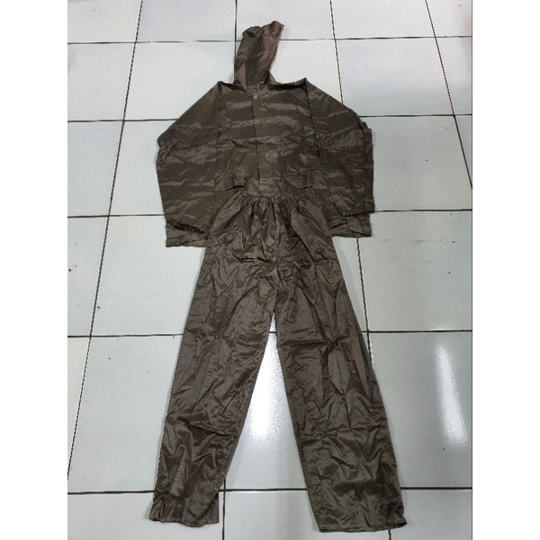 Rain coat Coklat |Jas hujan biway |Stelan jas hujan biway |Jas hujan baju | jas hujan