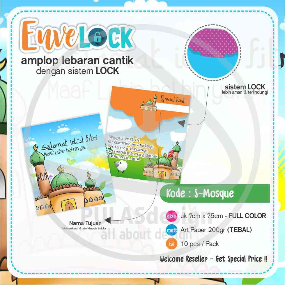 

Amplop Lebaran lucu murah praktis langsung lock /Envelock