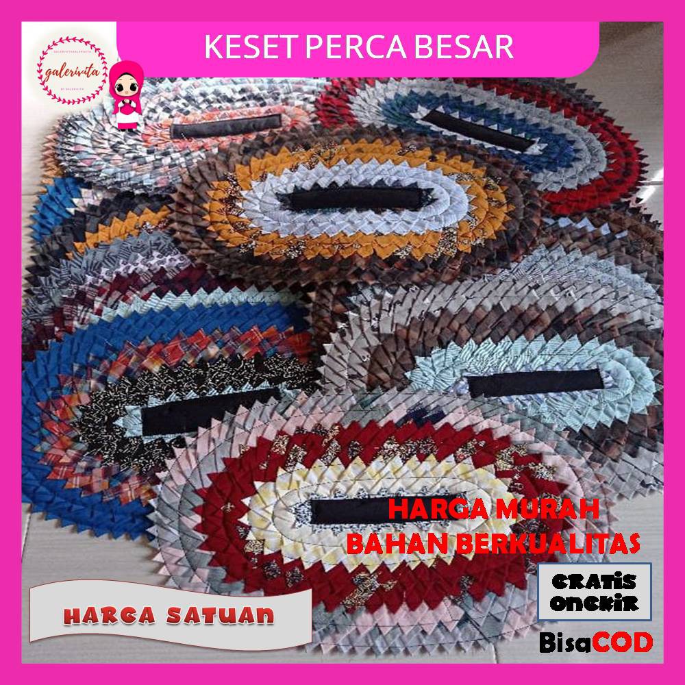 Keset Perca Besar / Keset Kain Perca Jumbo / Keset Kain Perca Pincuk Besar / Keset Rumah Anti Slip