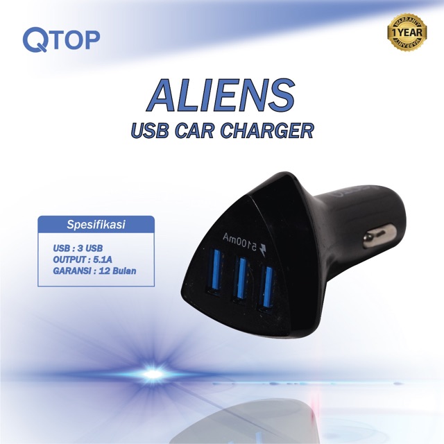 QTOP Original Saver Adapter 3 Port USB ALIENS port Mobil Standard Charging [COD]