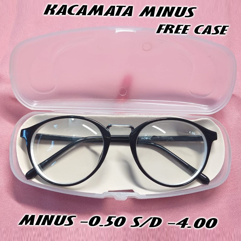 TERMURAHH!!Kacamata Minus Pria dan Wanita Ukuran 0.50-4.00 + FREE CASE Model Terbaru / nastushaa