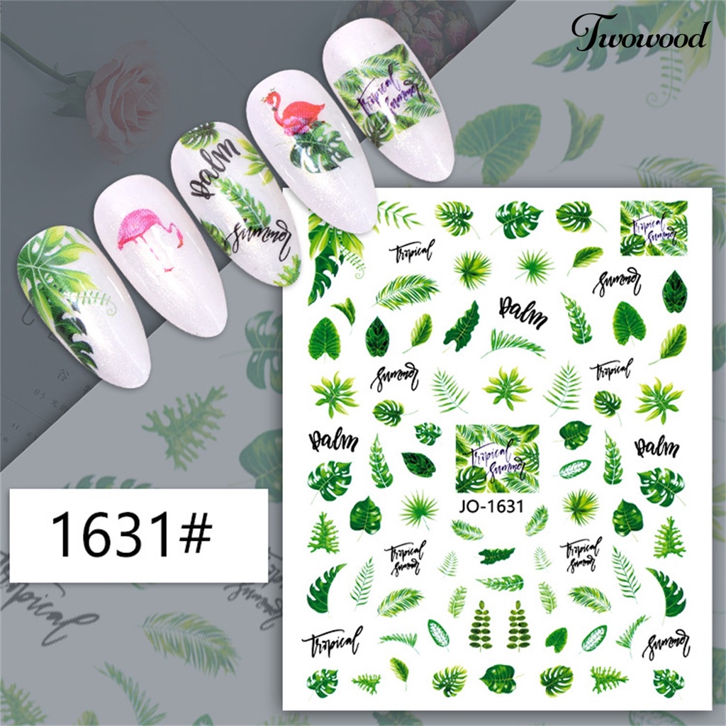 Twowood Stiker Kuku Warna-Warni Untuk Nail Art DIY