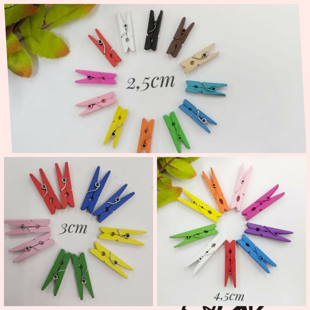 PER 50 Pcs / 100 Pcs - WOODEN CLIP KAYU| JEPIT KAYU| Jepit Kayu Polaroid