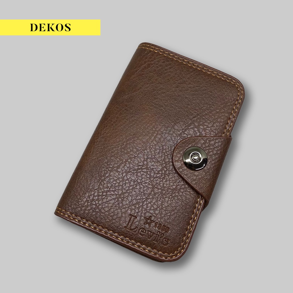 Dompet Kulit Pria Dekos - Lipat Dompet Kulit Men Fashion Leather Wallet