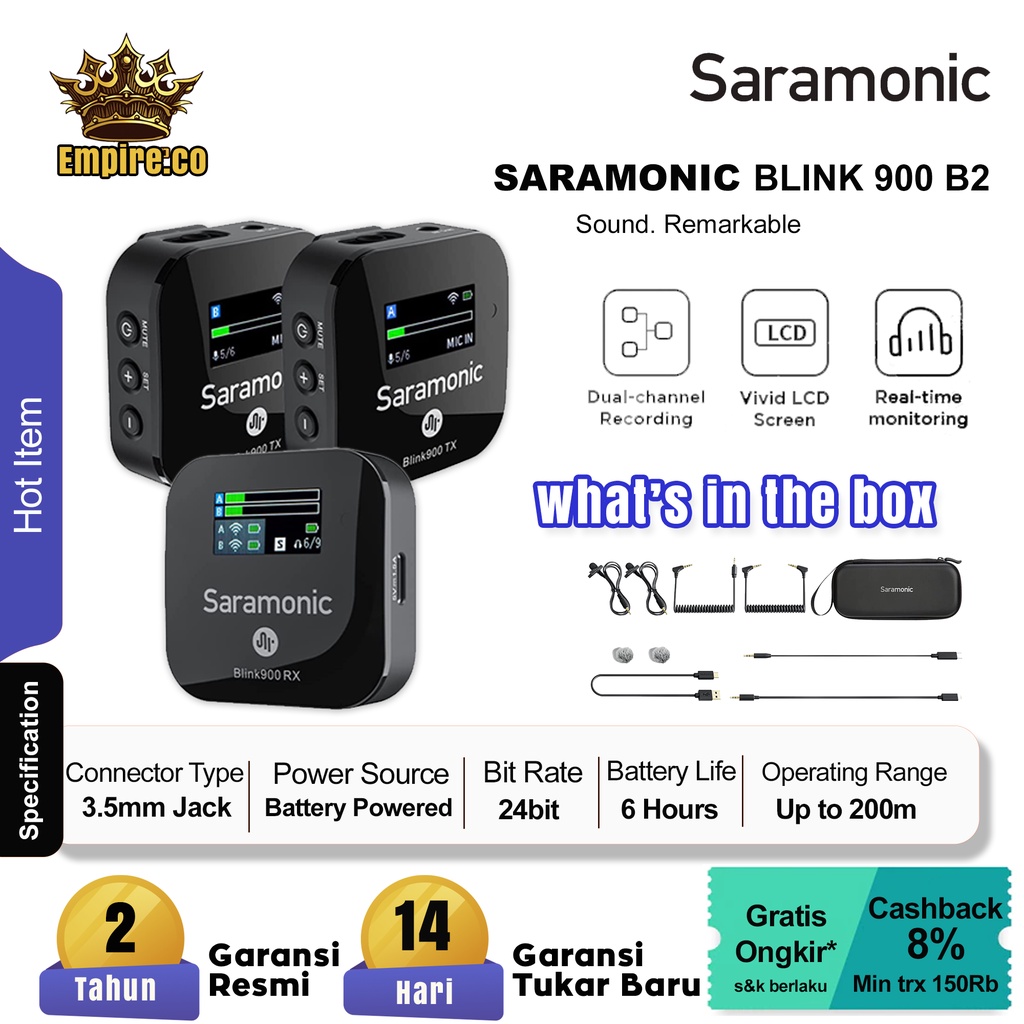 Saramonic Blink 900 B2 Mini Wireless Mic