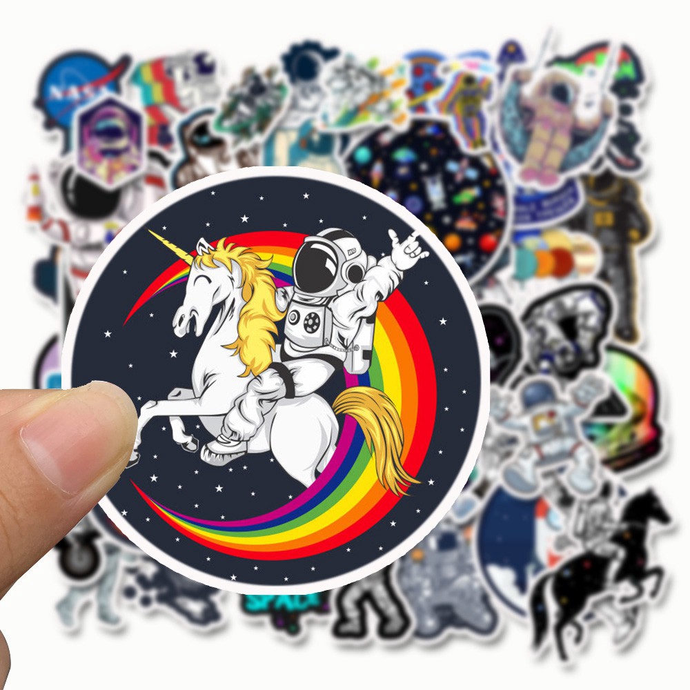 50 Pcs Rocket Ship Planet Alien Ufo Toy Stickers Alien Space For Scrapbooking Laptop Skateboard