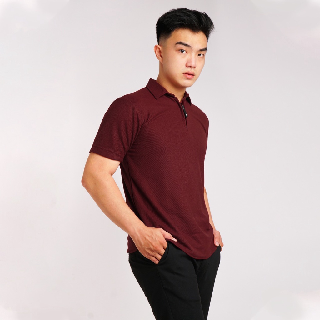 Kaos Kerah Polo Shirt Pria Polos Lengan Pendek Original Broguy - Maroon