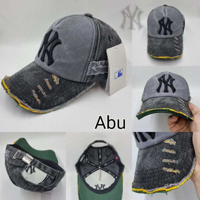 Topi Import Baseball Pria Wanita Washing Model Sobek Sobek Ripped