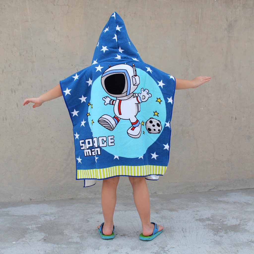 Handuk anak murah Handuk ponco anak spaceman Poncho anak lucu Handuk hoodie anak bahan tebal import