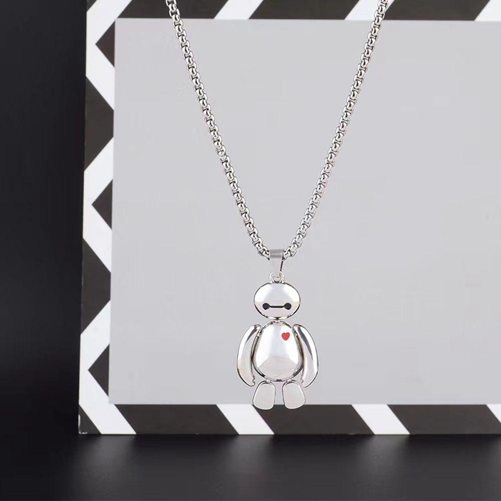 Mxbeauty Liontin Kalung Fashion Kartun Hadiah Baymax Cinta Anggota Badan Bergerak Sweater Rantai Kalung