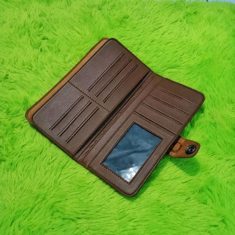 Promo termurah !! Dompet pria panjang bahan sintetis AMt02 pj//levis's coklat tua kancing