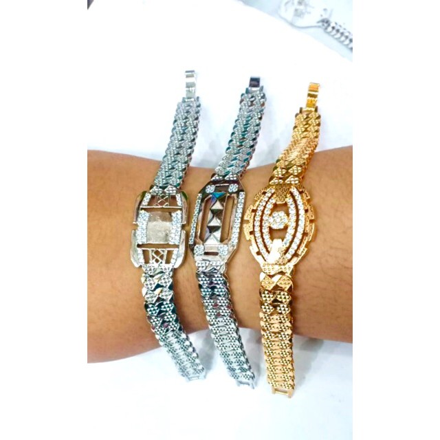 Gelang tangan wanita gelang model rolex gelang lapis emas yaxiya xuping