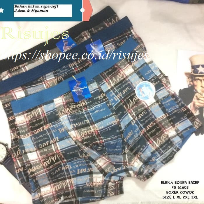 Celana Dalam Boxer Cool Max Pria Elena 61603 / CD Boxer Cowok Elena / CD Boxer Laki