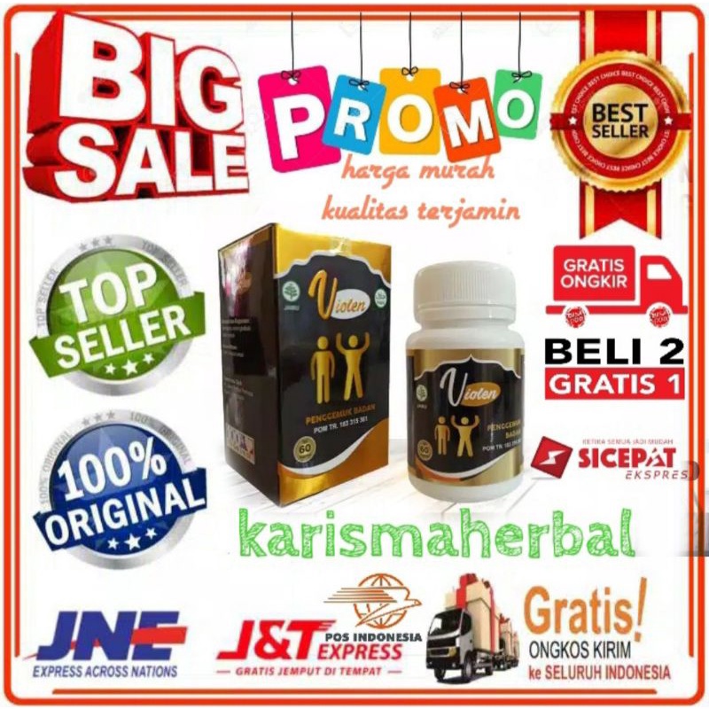 VIOLEN Obat Penggemuk Herbal Penambah Berat Badan (60 Kapsul) Asli 100% Original BPOM