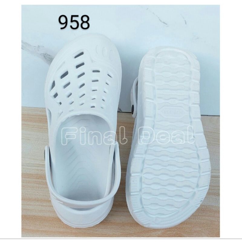 Sandal Kodok Putih Hema, Sandal Medis Dokter Perawat Model Crocs, Sandal Umroh Haji, Sandal Pabrik, Sandal Kamar Mandi Anti Slip