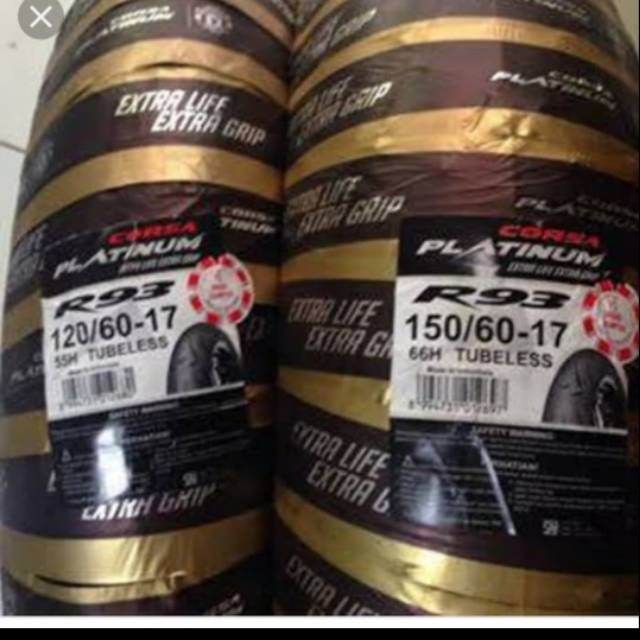 Corsa R93 120/60-17 DAN 150/60-17 SEPASANG 2 BAN