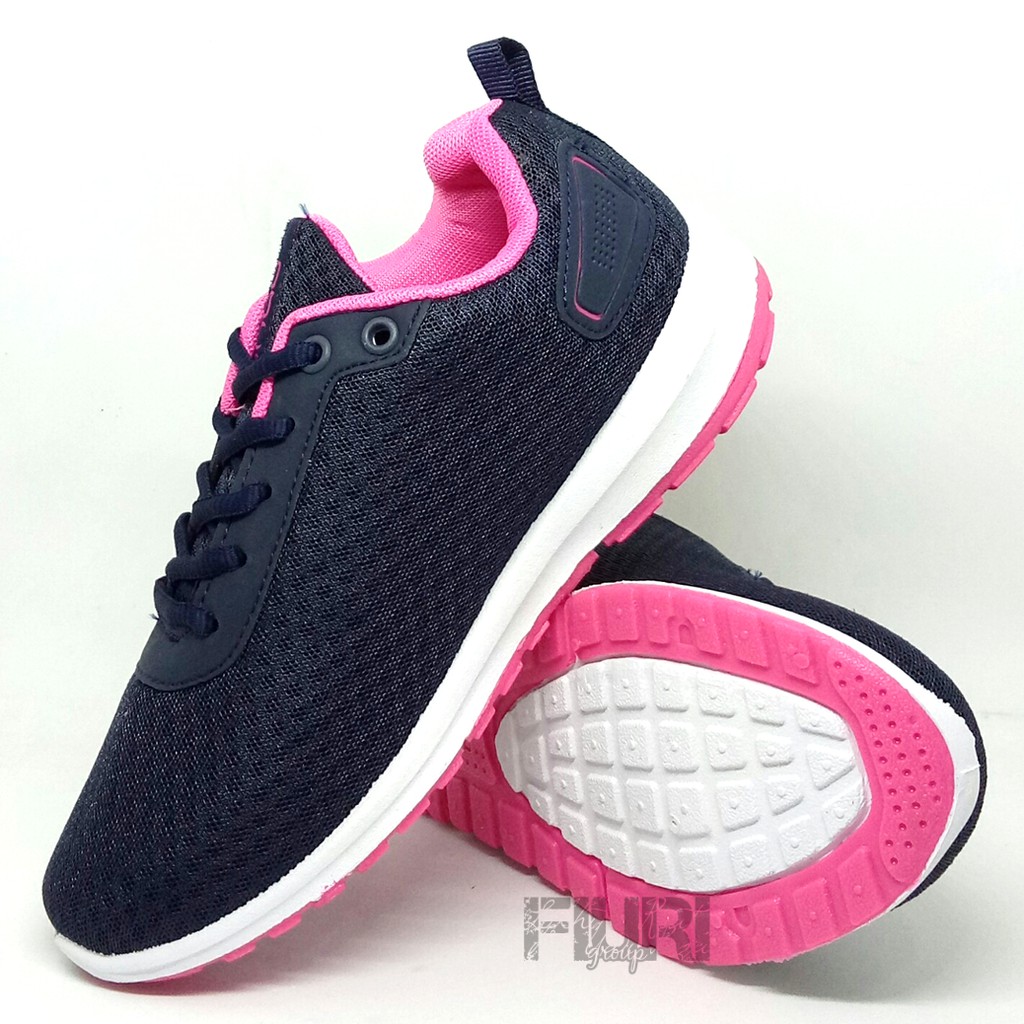 FIURI - Ando Original - ZORA 37-40 Navy Pink - Sepatu Kets Wanita - Sepatu Sneakers Wanita - Sepatu Olahraga Sport Wanita - Sepatu Casual - Sepatu Jogging Lari Fitness Gym Senam Wanita - Sepatu Anak Perempuan Cewek - Sepatu Sekolah Bertali SD SMP SMA