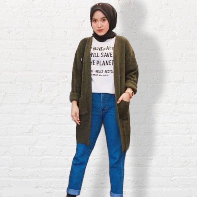 SN - Long Cardigan Belle outher Rajut halus premium