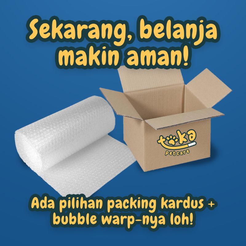 

Tambahan pengemasan bubble wrap dan kardus