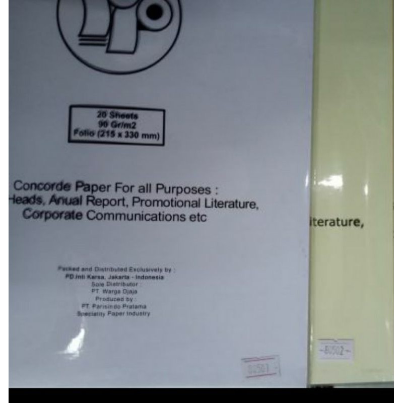 

Kertas concorde folio 90gram(@20lembar)