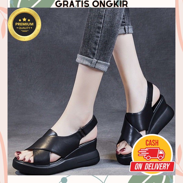 Shandal Kondangan Ibu Ibu Remaja Wijes Casual Wadges Wedges Wanita Fashion Import Wedjes Wanita Keki