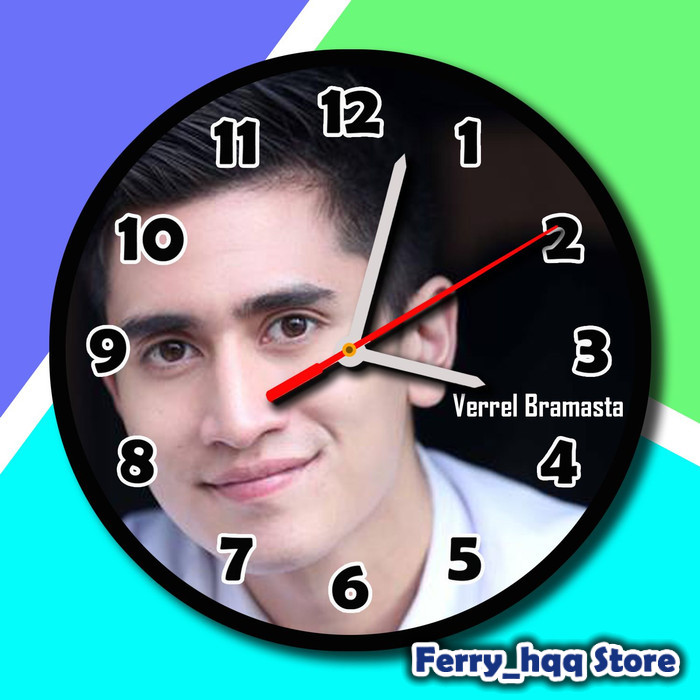 30 cm Jam Dinding Custom Foto Verrel Bramasta 2 NEW