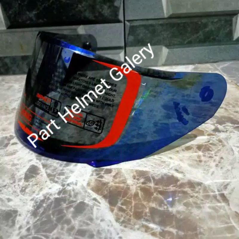 (Handarb) Kaca helm flat visor Iridium Blue NHK GP 1000 , GP tech ,GP Pro non ring Dan LS2 Rockie ||