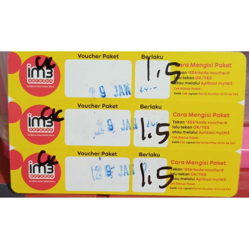 Voucher Indosat 1,5 gb