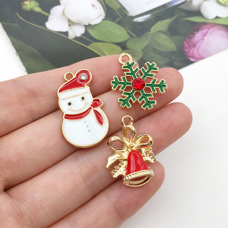 [19PCS  Enamel  DIY  Christmas Charms Xmas Tree decorations for  Christmas Festival Home Party ]