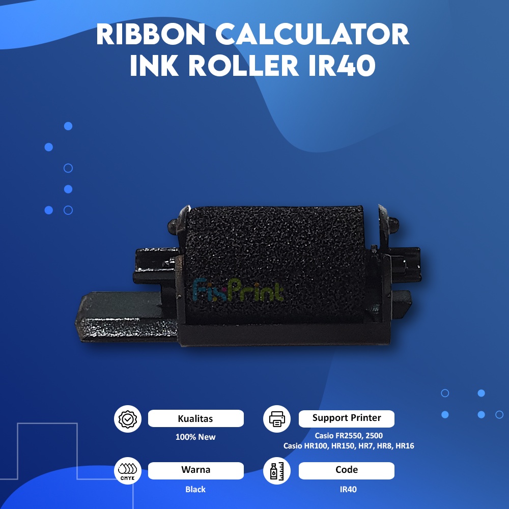 Ribbon Calculator Ink Roller IR40T Black Red, Tinta Kalkulator IR-40T B/R For K-Sio HR-110 2620 FR520