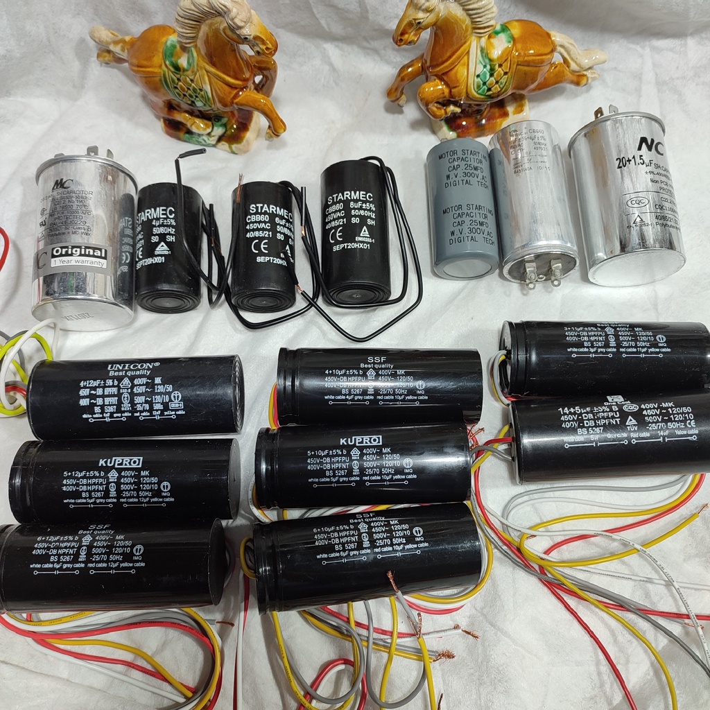 KAPASITOR MESIN CUCI 10UF+4UF 10UF+5UF 10UF+6UF 12UF+4UF 12UF+5UF 12UF+6UF 4UF 6UF 8UF 11UF+3UF 14UF