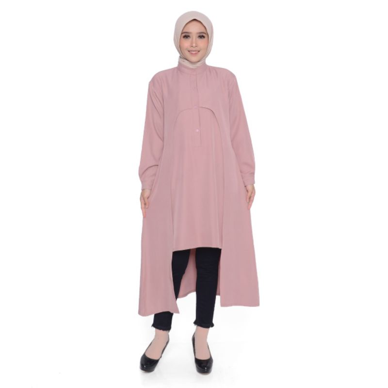 TUNIK/ATASAN WANITA BAJU LONG TUNIK KEKINIAN BUSUI MUSLIM