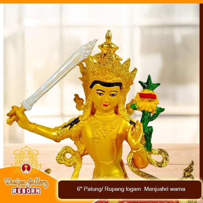 6&quot; Patung/ Rupang logam Manjushri warna