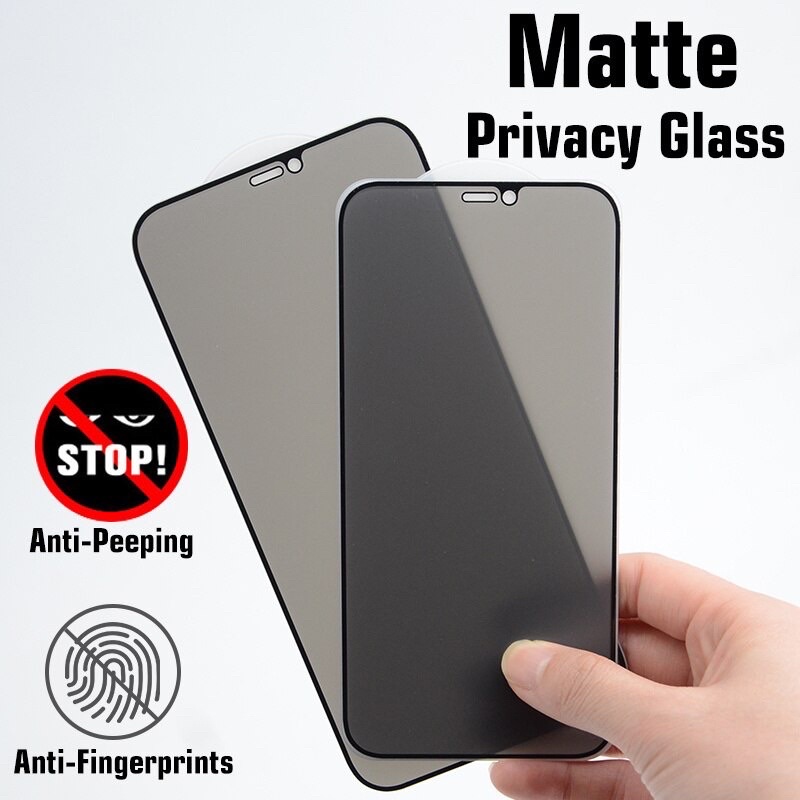 Tempered Glass Matte Anti Spy Privacy iPhone 12 Mini iPhone 12 iPhone 12 Pro iPhone 12 Pro Max Tempered Glass Matte Spy Privacy Premium Full layar