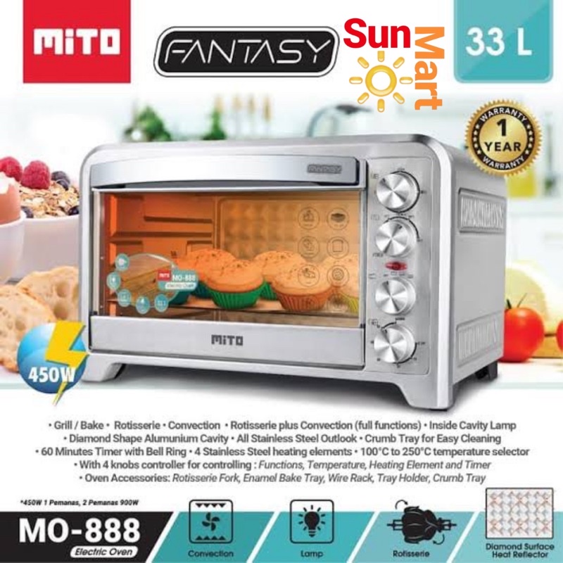 OVEN MITO MO 888 FANTASY 2 low watt / OVEN LISTRIK MITO 33 Liter