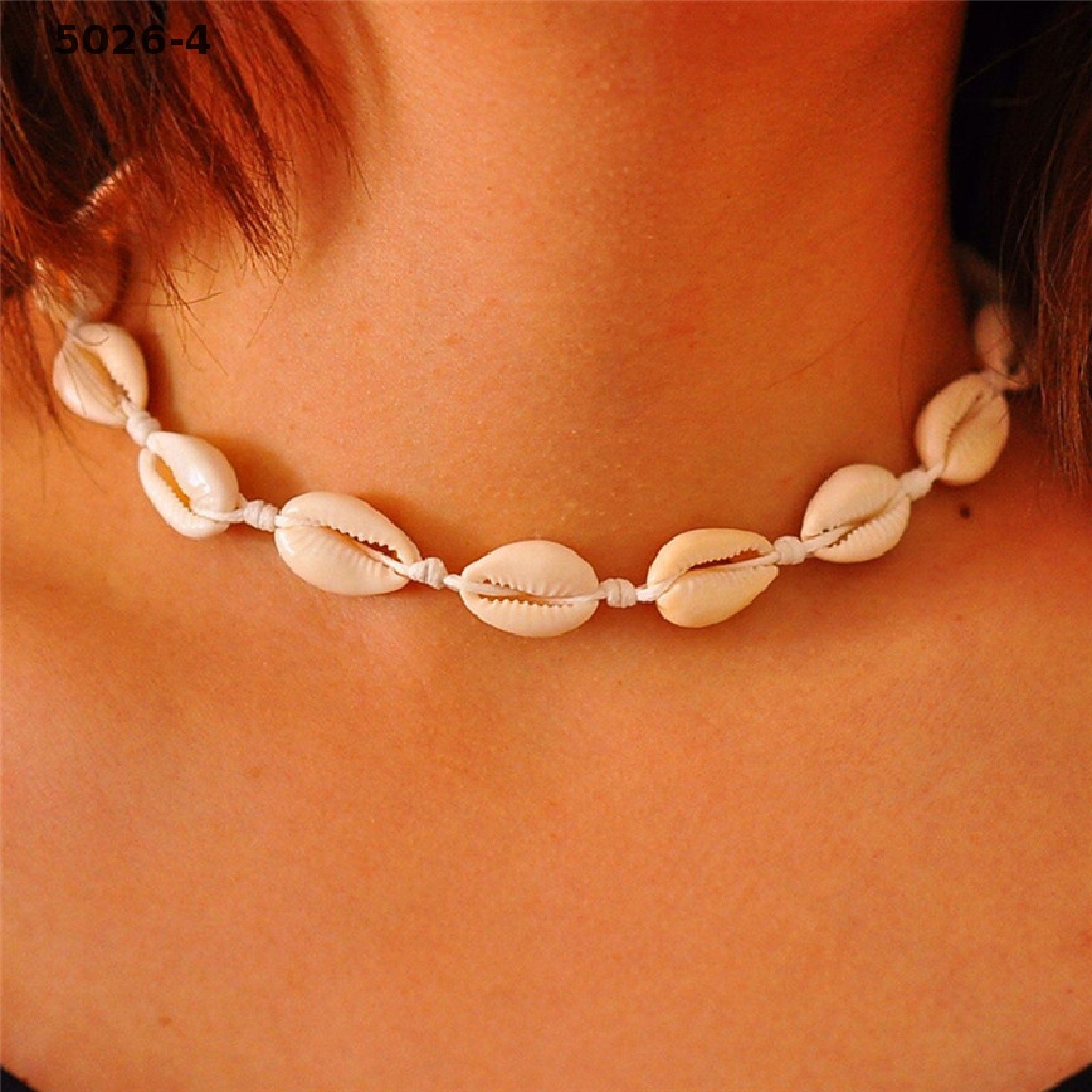 5026-4 Stylish Beach Bohemian Sea Shell Pendant Chain Choker Necklace Women Jewelry 5026-4