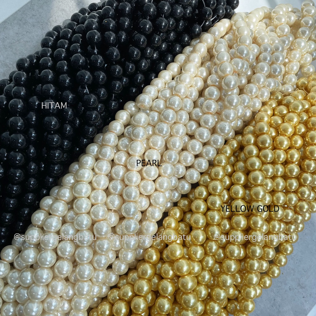 MUTIARA BERAT 10 MM SEMUA WARNA LENGKAP MUTSIN mutiara sintetis renceng berkualitas