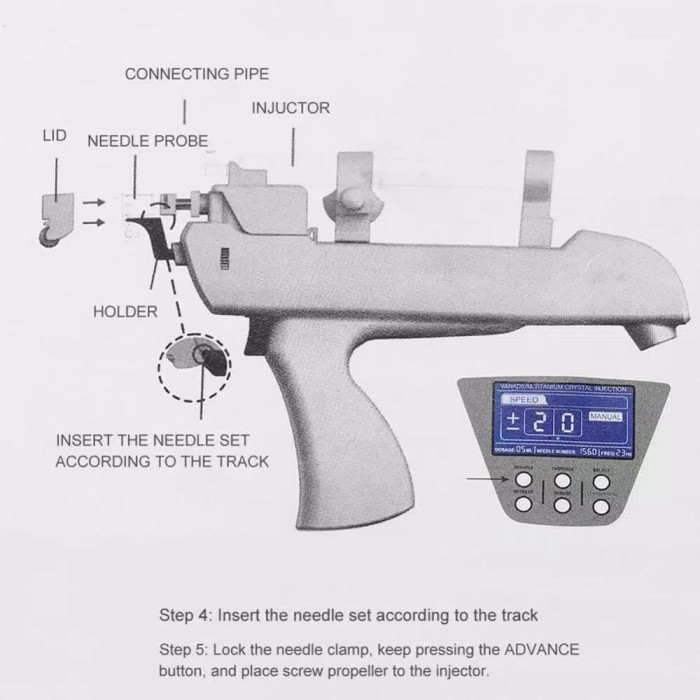 Vanadium Titanium Injection Gun Meso Gun Beauty Instrument for Wrinkle Removal