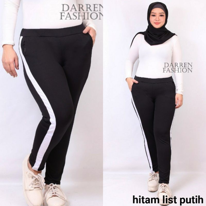 Celana Panjang Jumbo List  . Celana Panjang Wanita Jumbo Model List Sarah . Jumbo Pants Murah Sarah