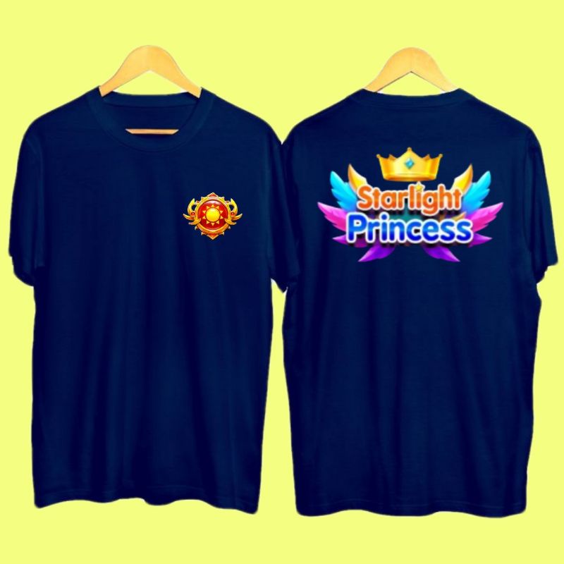 Baju Kaos Pria/Wanita Tulisan Logo Starlight Princes/Pragmatic Play Starlight Princes Slot